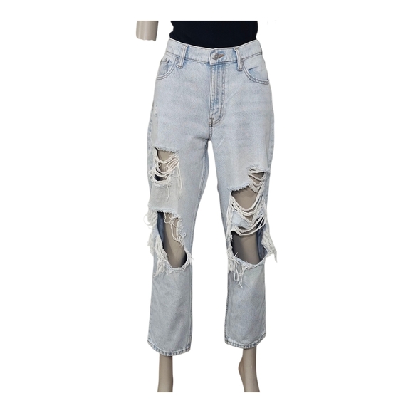 Aeropostale Light Blue High Rise Ripped Jeans - Picture 2 of 10